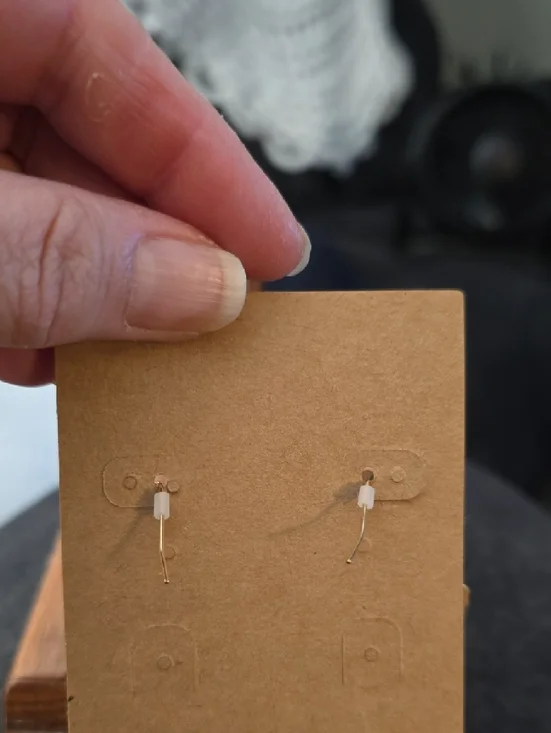 Wing Drop Earrings in Gold and Natural - Felt Material. Plunder Brand - Picture 2 of 3